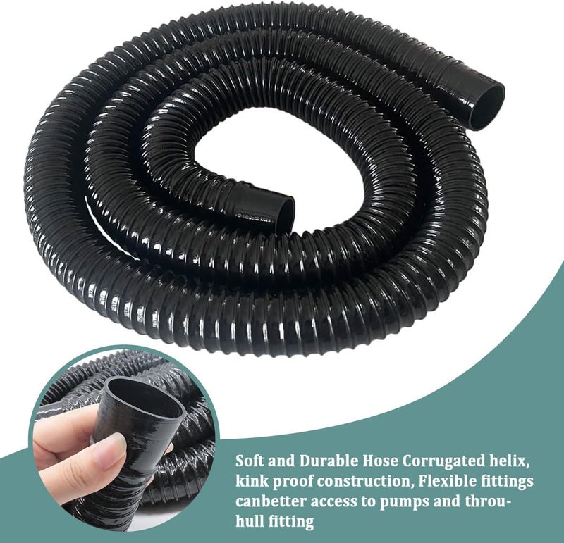 Seamaka 1-1/8 Boat Bilge Pump Hose Kit, 3/4 Boat Bilge Pump Hose Kit Can Choose,ABS Check Valve for Boat Marine, 6 FT Premium Quality Kink-Free Flexible PVC Hose,2 Hose Clamps - Image 5